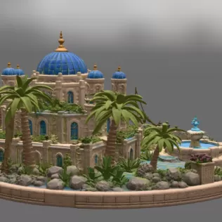 Azure Oasis Palace STL File for 3D Print - Model thumbnail 11
