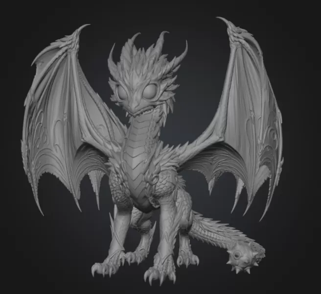 Emerald Crown Dragon STL File for 3D Print - Model preview 10