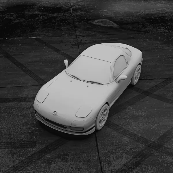 Mazda RX-7 (1978) – 3D Printable Car Model - Model preview 7