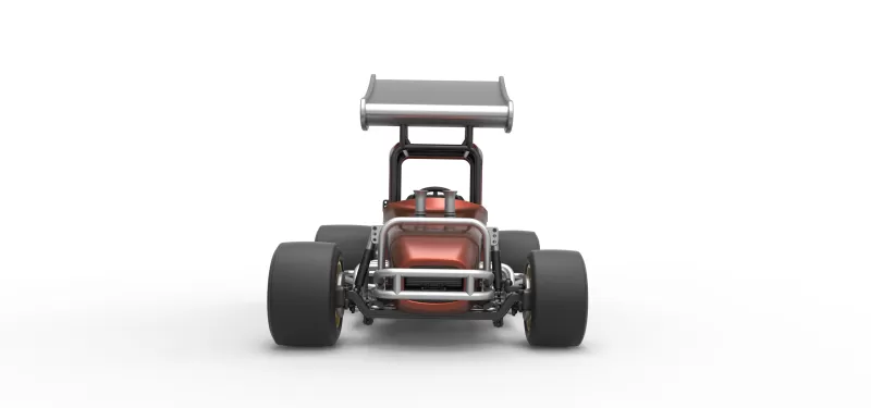 Vintage Winged Supermodified stock car Scale 1:25 - Model preview 7