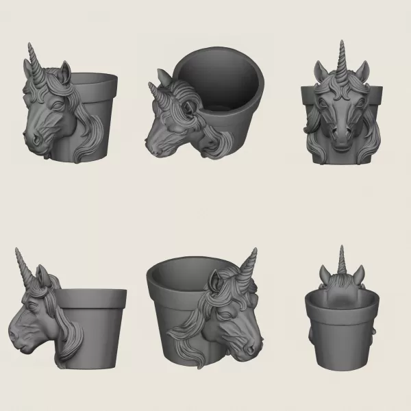 Planter Collection (6 Animal Head Planter) - Model preview 2