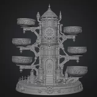 Steampunk Key & Jewelry Organizer STL File for 3D Print - Model thumbnail 12