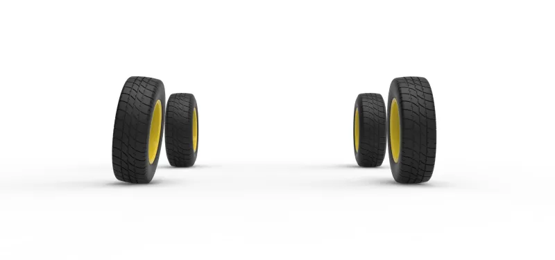 Wheel set of BriSCA Formula 2 Stock Car Scale 1:25 - Model preview 4
