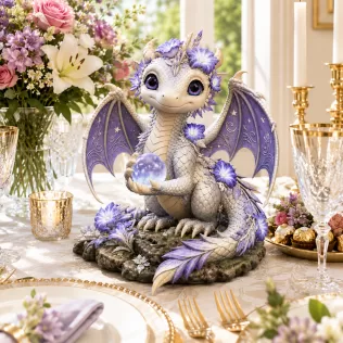 Cute Moonlight Dragon with Crystal Orb STL File for 3D Print - Model thumbnail 5
