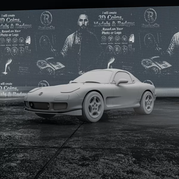 Mazda RX-7 (1978) – 3D Printable Car Model - Model preview 8