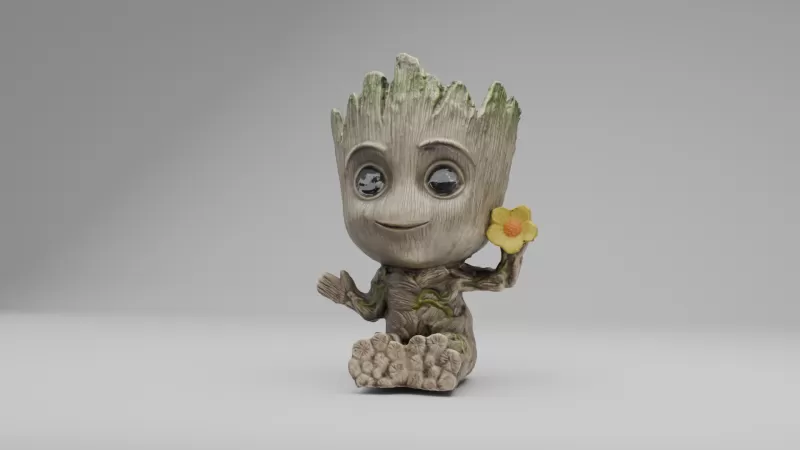 Grut 3D Model - Fantasy Cartoon Character Adorable Tree Spirit - Model preview 1