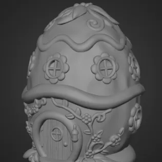 Cute Fantasy Egg House - STL File - Model thumbnail 8