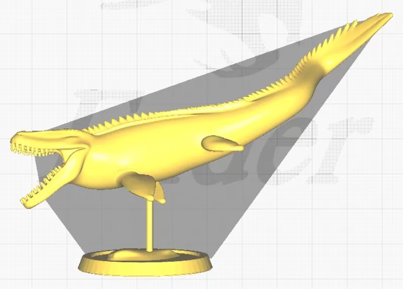 Mosasaurio con Base – Depredador Marino del Cretácico - Model preview 1