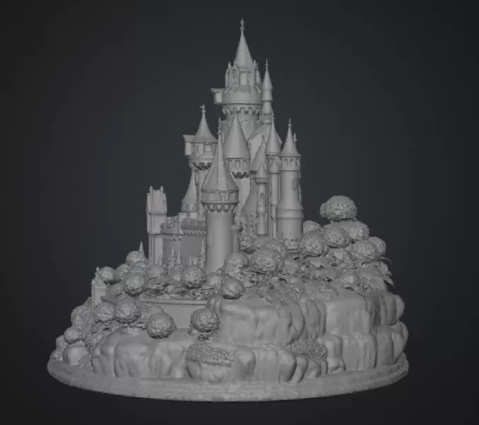 🏰 Enchanted Blue Castle STL File for 3D Print - Model preview 14