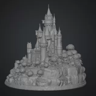 🏰 Enchanted Blue Castle STL File for 3D Print - Model thumbnail 14