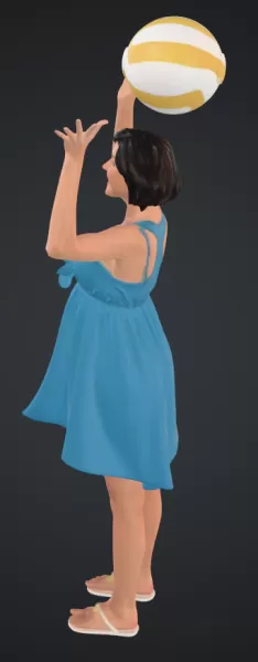 Frau am Strand mit ball Hände zum ball - Model preview 2