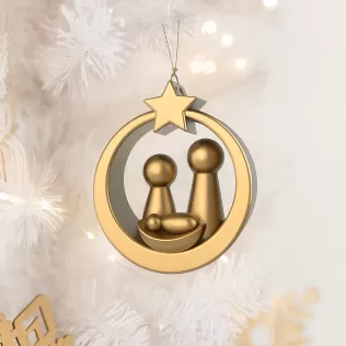 Nativity Christmas Ornament, Holy Family Ornament, 3D Christmas - Model thumbnail 8