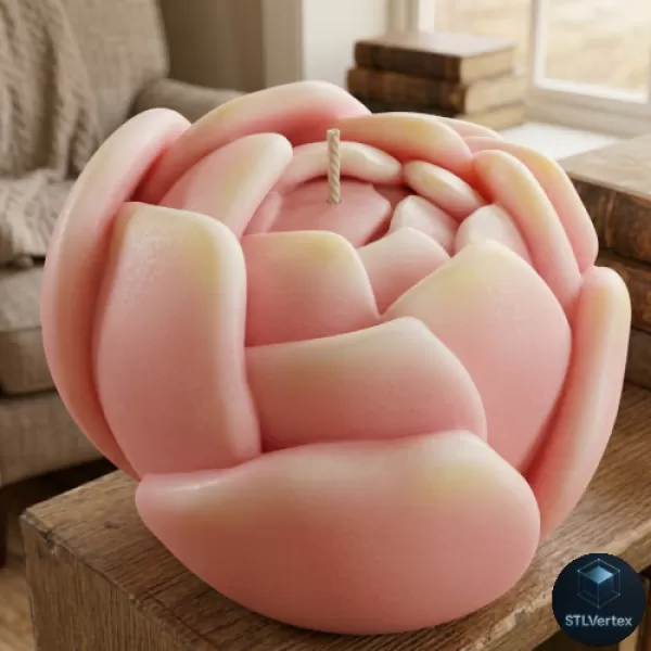 Peony Flower 3D Printable Model - Model preview 1