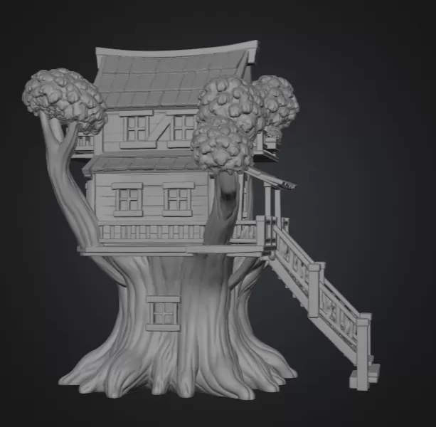Fantasy Treehouse STL File for 3D Print - Model preview 12