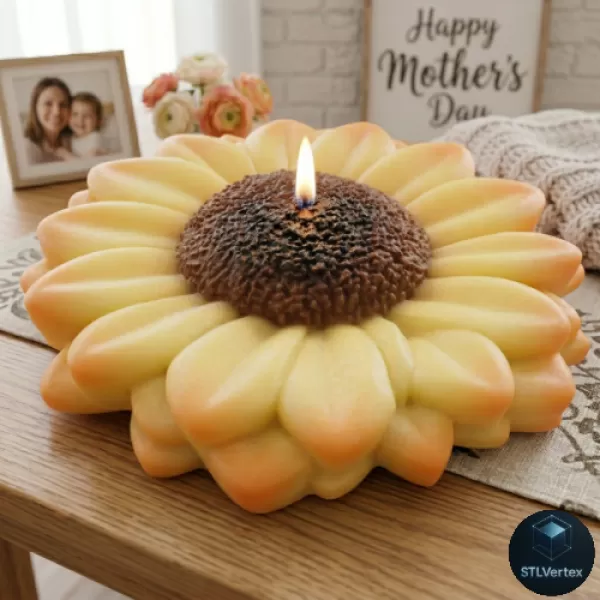 3D Model Sunflower Floral Ornament Print - Model preview 1