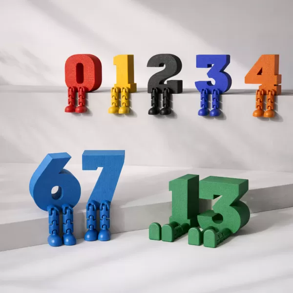 Articulated Number Set | 0–9 Numbers with Moving Legs | for Home - Model preview 6