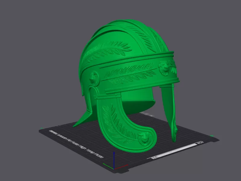 Ancient Roman Golden Helmet - Model preview 5