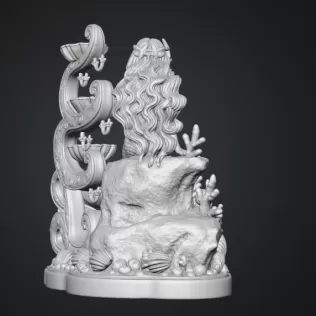 Mermaid Shell Jewelry Organizer STL File for 3D Print - Model thumbnail 17