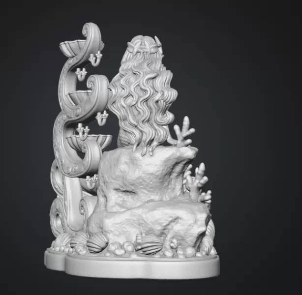 Mermaid Shell Jewelry Organizer STL File for 3D Print - Model preview 17
