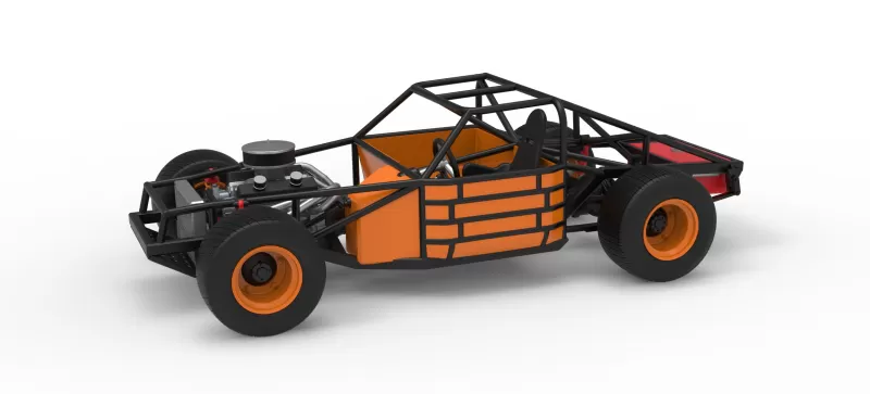 Vintage Dirt late model Race car Base Version 3 Scale 1:25 - Model preview 1