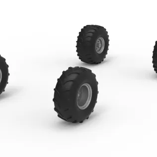 Wheel set of Mud dragster Version 3 Scale 1:25 - Model thumbnail 2
