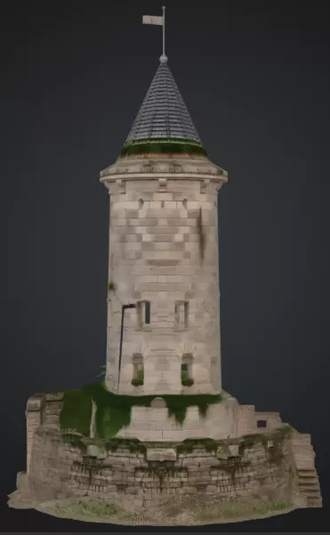 Runder turm mit fenster - Model preview 3