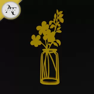 Flowers in vase - Line Art - 2D Wall Art Decor