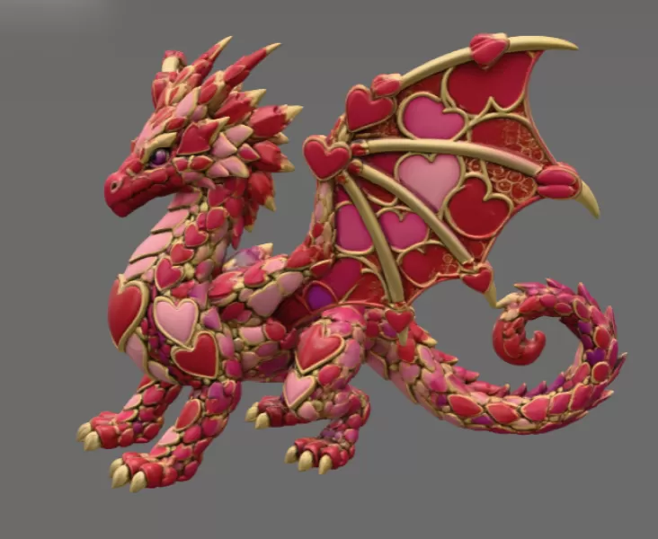 Heartwing Dragon STL File for 3D Print - Model preview 6