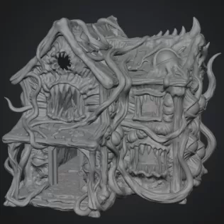Flesh Monster Cottage STL for 3D Printing - Model thumbnail 7