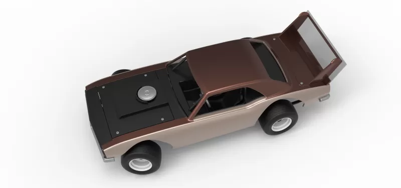 Vintage Semi-Late Model Stock Car while turning Scale 1:25 - Model preview 4