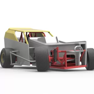 Vintage Dirt Modified stock car V7 while turning Scale 1:25 - Model thumbnail 27