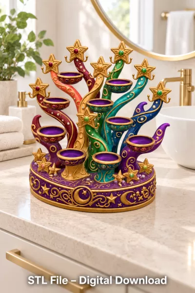 Celestial Star Tree Organizer STL File for 3D Print - Model preview 4