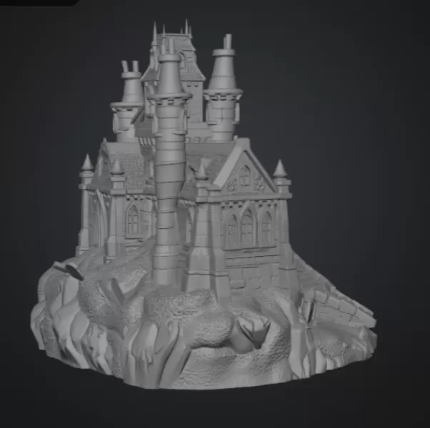 Shadowspire Gothic Manor STL File for 3D Print - Model preview 14