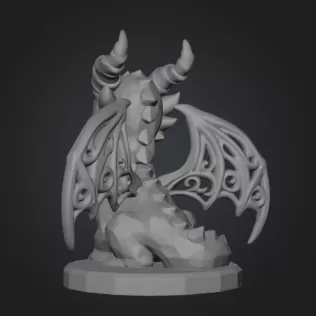 Cute Fantasy Smaragd Dragon – STL File 3D Printable Dragon - Model thumbnail 9
