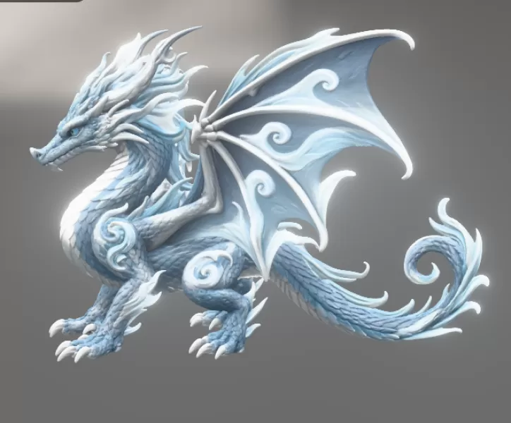 Ocean Breeze Dragon STL File for 3D Print - Model preview 8