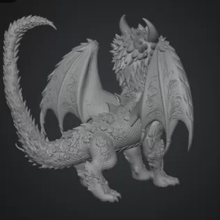 Azure Blossom Dragon STL File for 3D Print - Model thumbnail 14