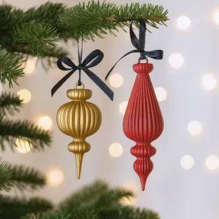 Christmas Ornament Set | 2 pcs Vintage-Retro Style | Elegant - Model thumbnail 6