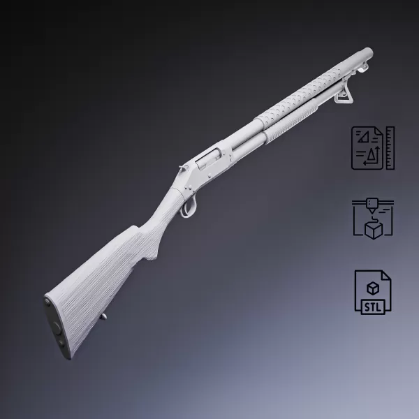 M1897 Pump-Action Shotgun - Model preview 4