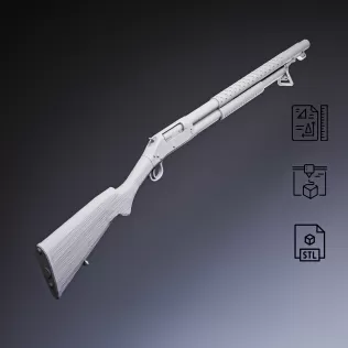 M1897 Pump-Action Shotgun - Model thumbnail 4