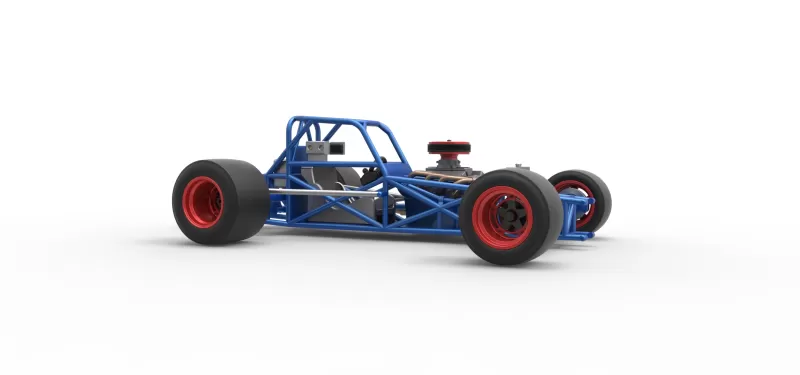 Supermodified front engine race car Base Version 4 Scale 1:25 - Model preview 25