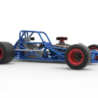 Supermodified front engine race car Base Version 4 Scale 1:25 - Model thumbnail 25