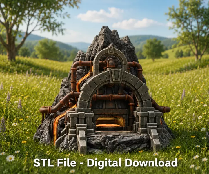 Dwarven Lava Forge STL File for 3D Print - Model preview 3