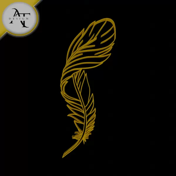 Feather - Line Art - 2D Wall Art Decor - Model preview 1