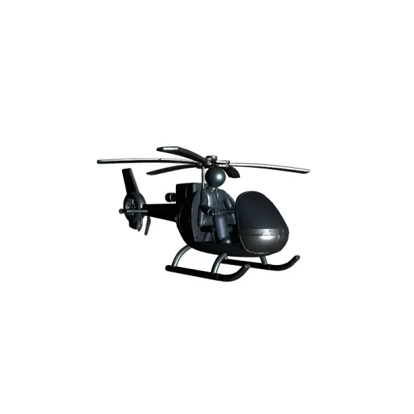 Decorative Helicopter 3D Printable Model - Model preview 4