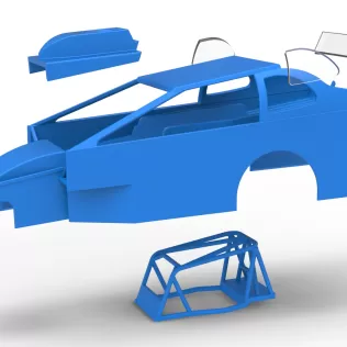 Shell of Northeast Dirt Modified stock car Version 2 Scale 1:25 - Model thumbnail 16