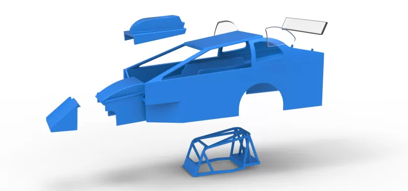 Shell of Northeast Dirt Modified stock car Version 2 Scale 1:25 - Model preview 16