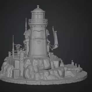 🌊 Lighthouse Harbor House STL File for 3D Print - Model thumbnail 16