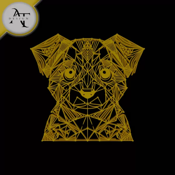 Puppy - Geometric - 2D Wall Art Decor - Model preview 1