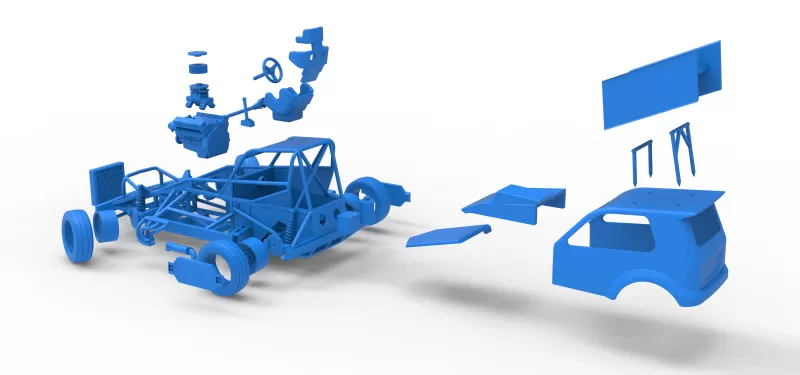New Zealand Superstock car while turning Version 5 Scale 1:25 - Model preview 29