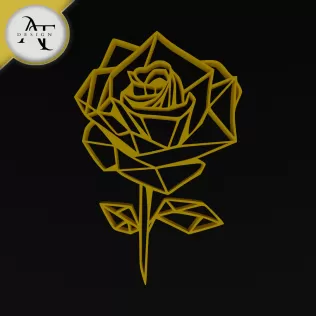 Rose - Geometric - 2D Wall Art Decor